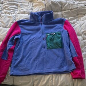 Patagonia Blue and Pink Fleece Sweatshirt